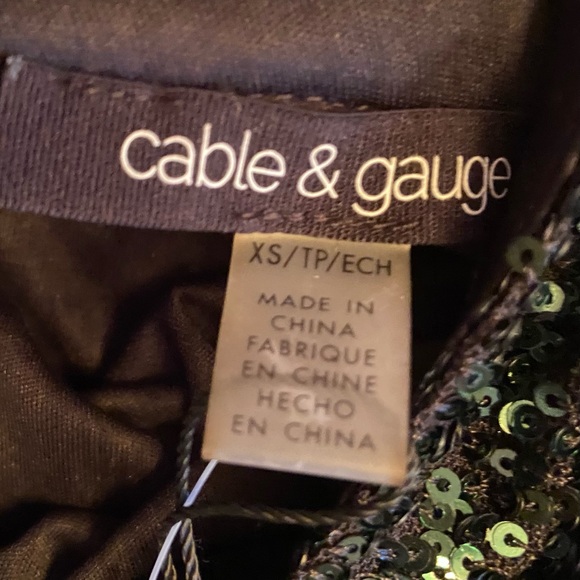 Cable & Gauge Sequins Blouse NWT XS Wicked Elphaba - Picture 6 of 7